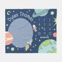 Manta Polar Bebés Cute Space Rocket Ship Milestone