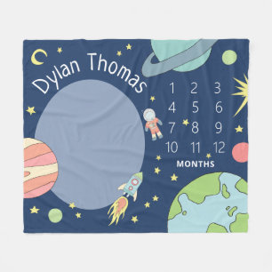 Manta Polar Bebés Cute Space Rocket Ship Milestone