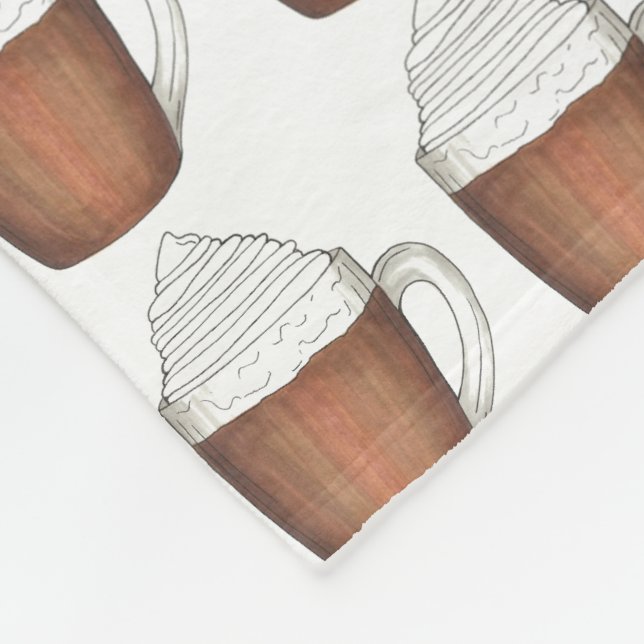 Manta Polar Bebidas de invierno de crema de chocolate caliente (Esquina)