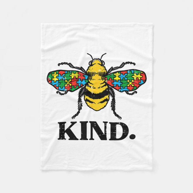 Manta Polar Bee Kind Puzzle Cute Autism Awareness Acceptance A (Anverso)