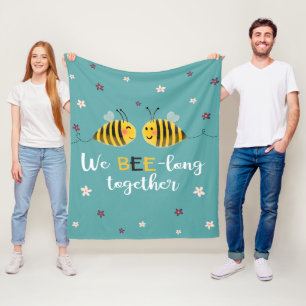 Manta Polar BEE-long junto con abejas y flores Valentine
