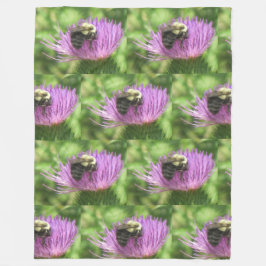 Manta Polar Bee On Thistle Fleece Blanket