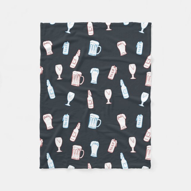 Manta Polar Beers Rustic Hand Drawn Whimsical Beer Man Cave (Anverso)