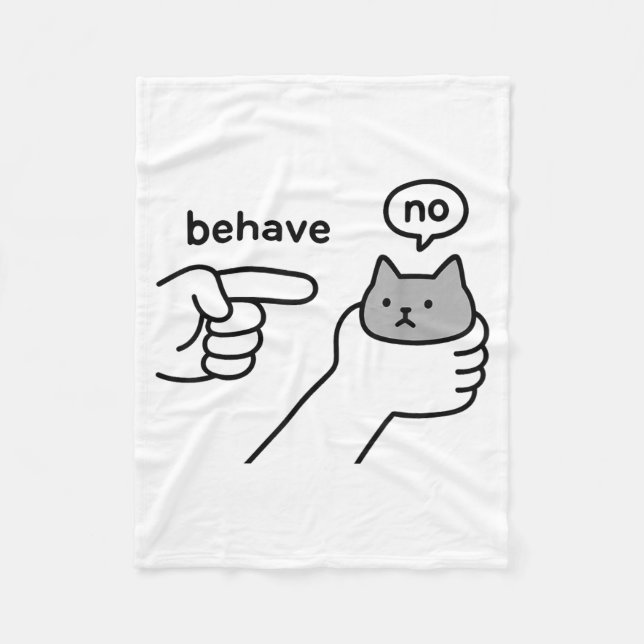 Manta Polar Behave No Funny Cat Meme Cartoon Design  (Anverso)