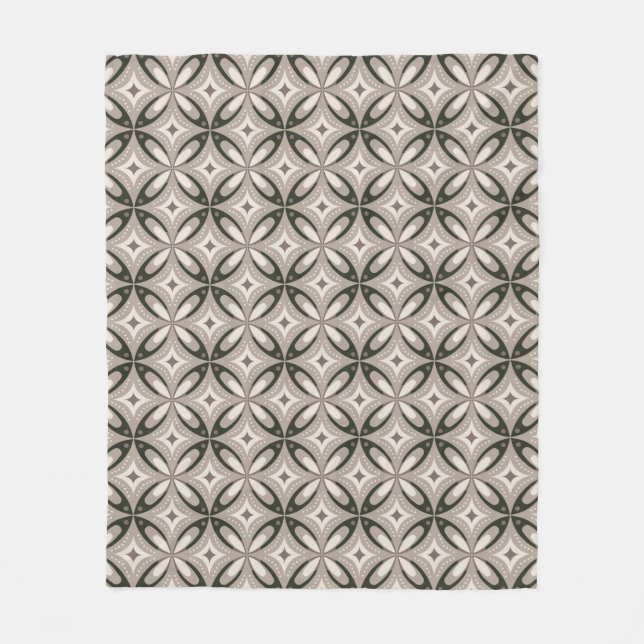 Manta Polar Beige and Brown Retro circular shapes (Anverso)