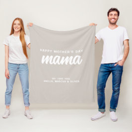 Manta Polar Beige moderno: Mamá llama al Día de la Madre