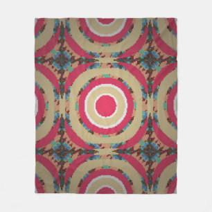 Manta Polar Beige, rosa y azul. Ornamento abstracto. H