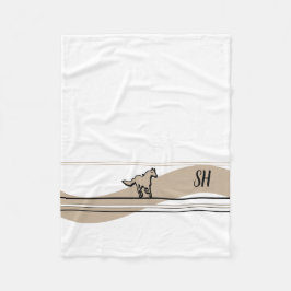 Manta Polar Beige Running Horse Design and Initials