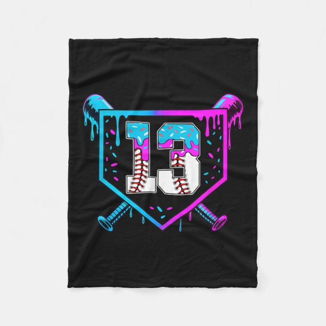 Manta Polar Béisbol: 13 años de jaulas de hielo de 13 años (Anverso)