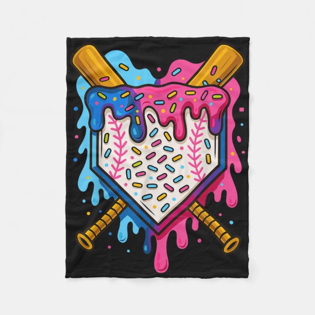 Manta Polar Béisbol Boys Helado Perforación Béisbol (Anverso)