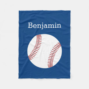 Manta Polar Béisbol con nombre personalizado - Azul real