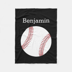 Manta Polar Béisbol con nombre personalizado - Negro