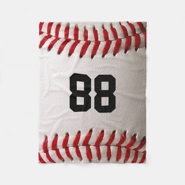 Manta Polar Béisbol con número de Personalizable (Anverso)