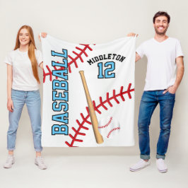Manta Polar Béisbol ⚾ deporte en azul bebé