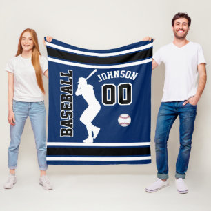Manta Polar Béisbol ⚾ deporte en azul oscuro, negro y blanco