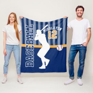 Manta Polar Béisbol ⚾ deporte en azul oscuro y oro