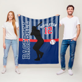 Manta Polar Béisbol ⚾ deporte en azul oscuro y rojo