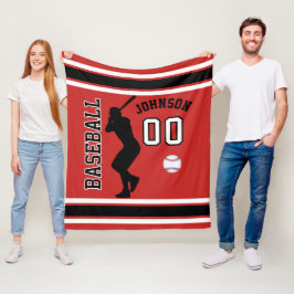 Manta Polar Béisbol ⚾ deporte en rojo oscuro, negro y blanco