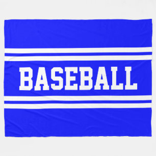 Manta Polar BÉISBOL Deportivo Azul Brillante Blanco Rayas de C