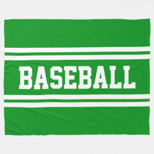 Manta Polar BÉISBOL Deportivo Verde Brillante Blanco Rayas de