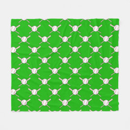 Manta Polar Béisbol - Patrón continuo de pelotas y bates 