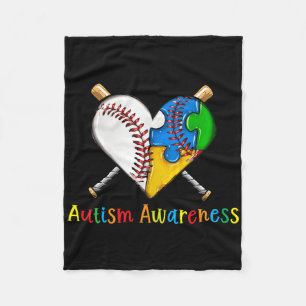 Manta Polar Béisbol Puzzle Heart Autism Awareness Mes Deporte