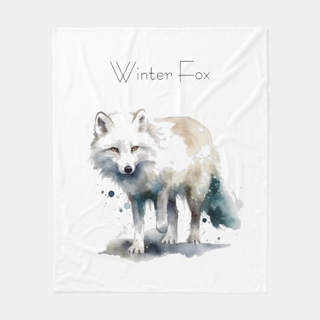 Manta Polar Belleza ártica: personalizado de Winter Fox (Anverso)