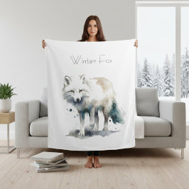 Manta Polar Belleza Ártica: Zorro de invierno personalizado