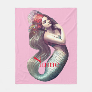Manta Polar Belleza de la sirena pelirroja Thunder_Cove