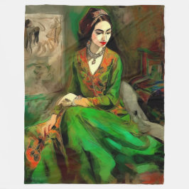 Manta Polar Belleza en verde