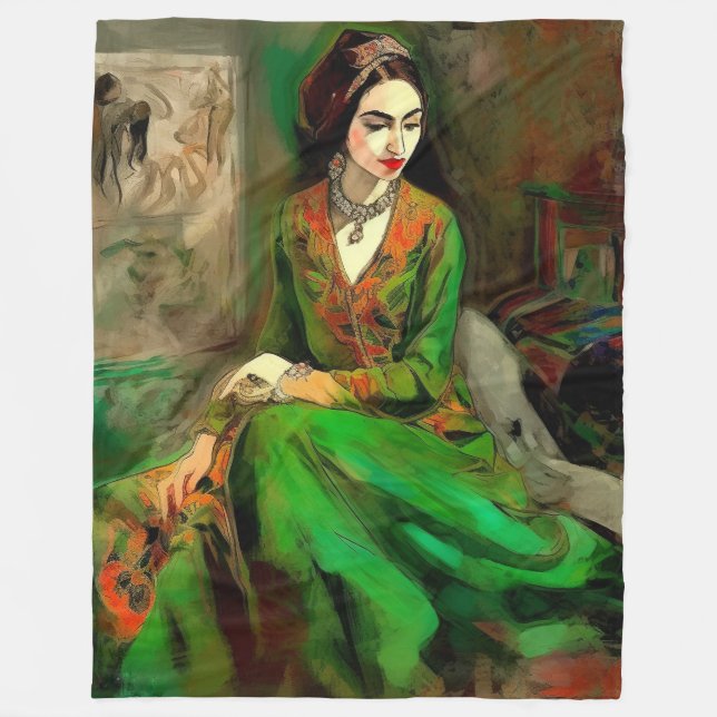 Manta Polar Belleza en verde (Anverso)