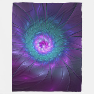 Manta Polar Belleza floral abstracta arte fractal colorido flo