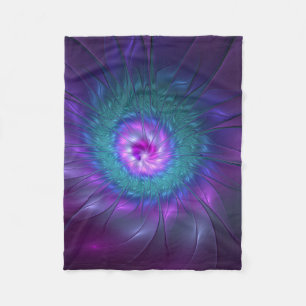 Manta Polar Belleza floral abstracta arte fractal colorido flo