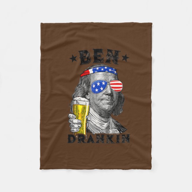 Manta Polar Ben Drankin 4 De Julio Benjamin Franklin Funny (Anverso)