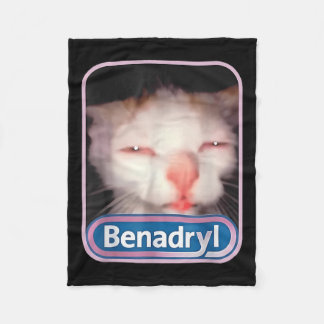 Manta Polar Benadryl Meme Cat Funny Cat Amantes a Gato Mamá Ga