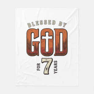 Manta Polar Bendecido Por Dios 7 Años Camiseta Cristiana Vinta