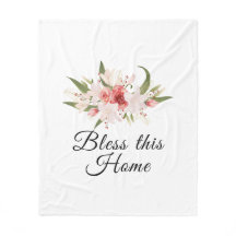 Bendice este hogar Diseño floral acuarela