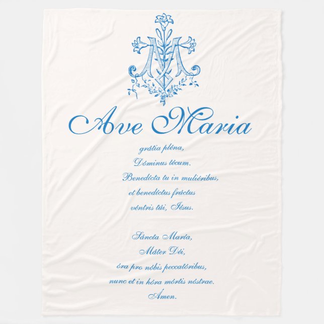 Manta Polar Bendita Virgen María salva a Mary Ave Maria (Anverso)