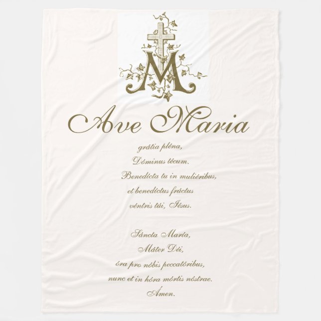 Manta Polar Bendita Virgen María salva a Mary Ave Maria (Anverso)