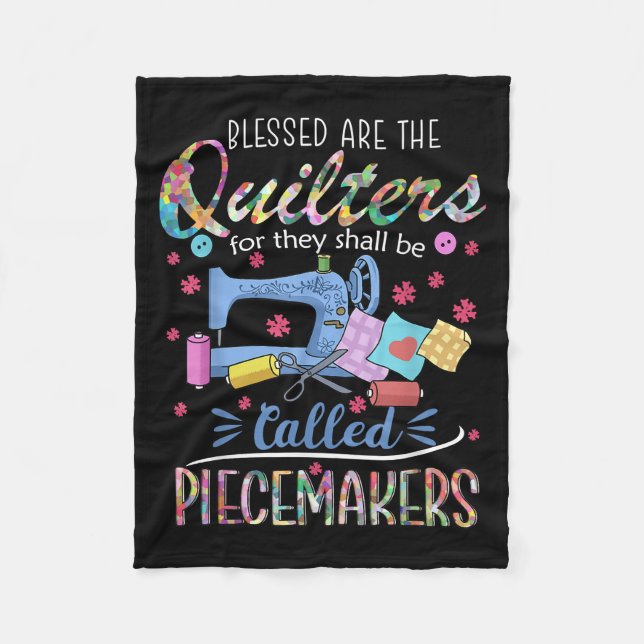 Manta Polar Benditas Quilters Piecemakers Quilting Sgift (Anverso)