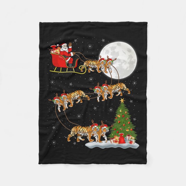 Manta Polar Bengal Tiger Santa Sleigh Flying Funny Magical Chr (Anverso)