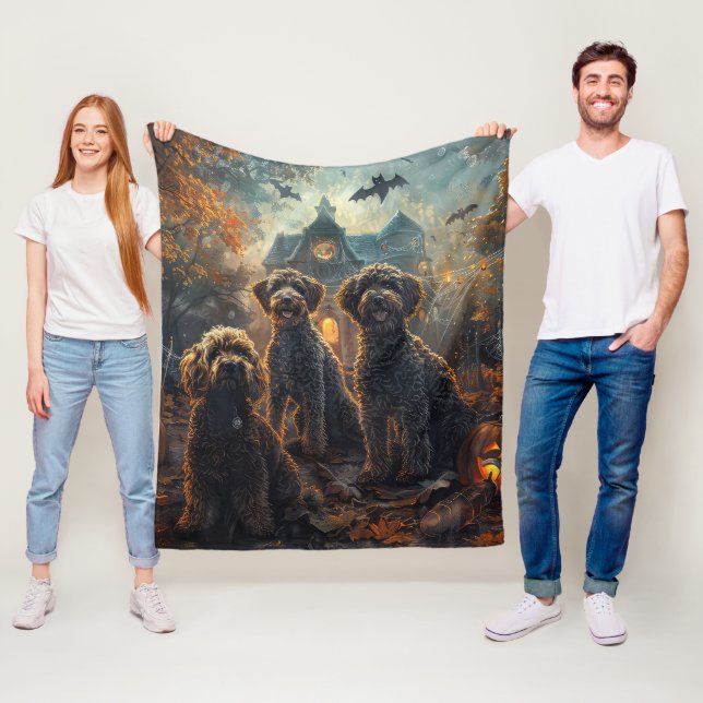 Manta Polar Bernedoodle Halloween Noche Doggy Delight (In situ)