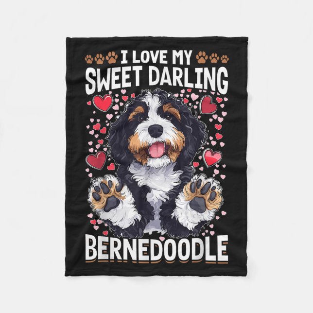 Manta Polar Bernedoodle Perro Raza Yo Amo Mi Dulce Berlina (Anverso)
