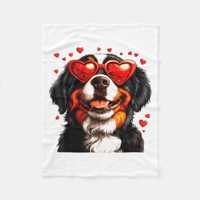 Manta Polar Bernese Mountain Cute Berner Dog Lover Valentines  (Anverso)