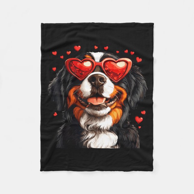 Manta Polar Bernese Mountain Cute Berner Dog Lover Valentines  (Anverso)
