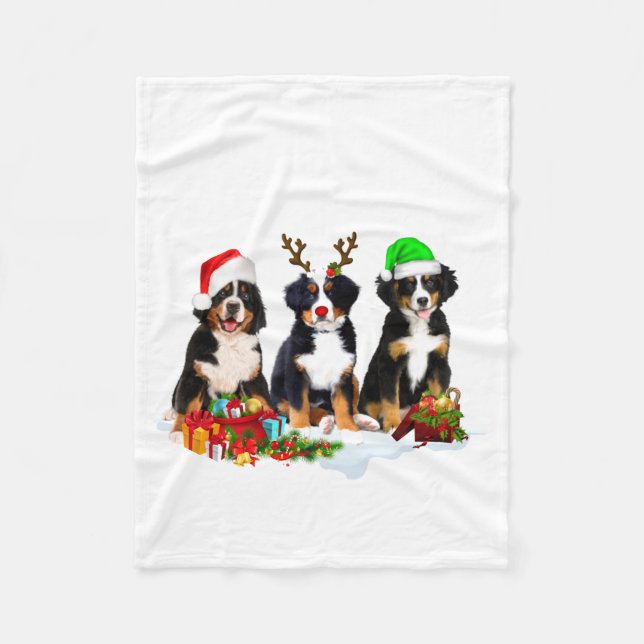 Manta Polar Bernese Mountain Dog Christmas Cute Fullprint  (Anverso)