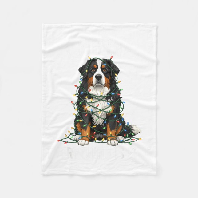 Manta Polar Bernese Mountain Dog Christmas I'm Fine Everything (Anverso)