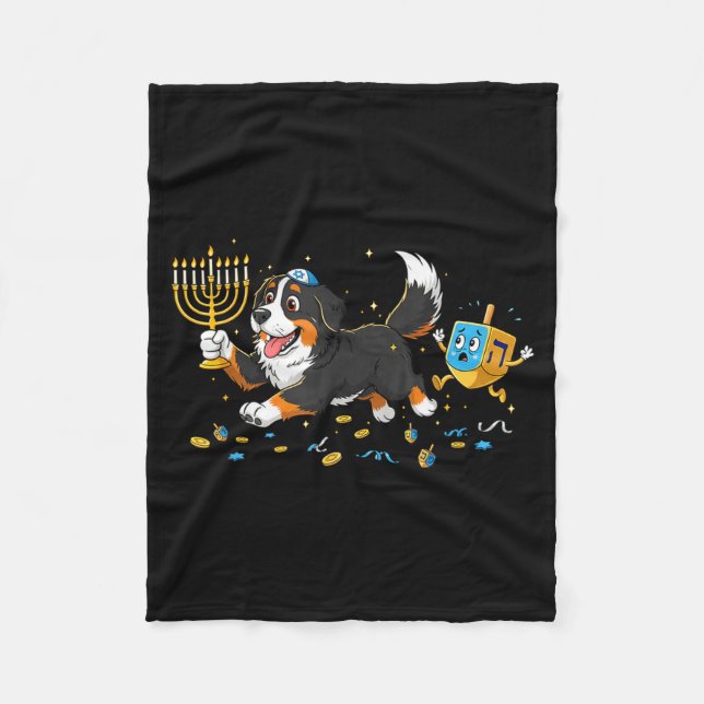 Manta Polar Bernese Mountain Dog Dreidel Menorah Hanukkah Wome (Anverso)