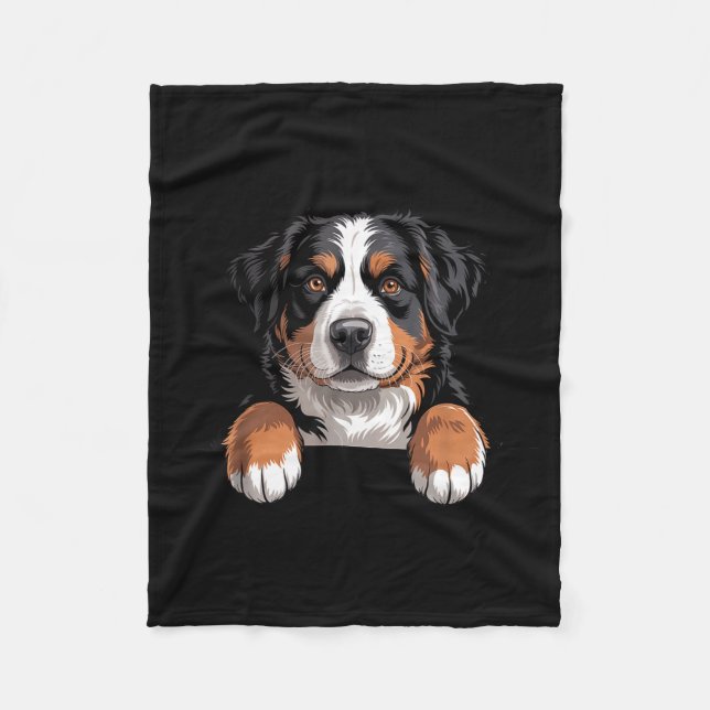 Manta Polar Bernese Mountain Dog Funny Peeking Cket Berner Pup (Anverso)