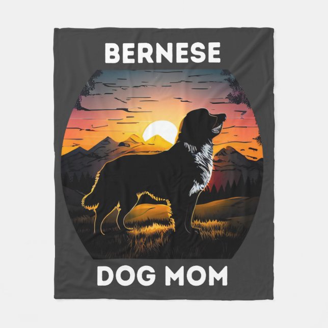 Manta Polar Bernese y el sol naciente para la madre del perro  (Anverso)